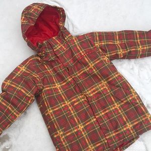 Burton boys red/yellow/brown plaid  jacket